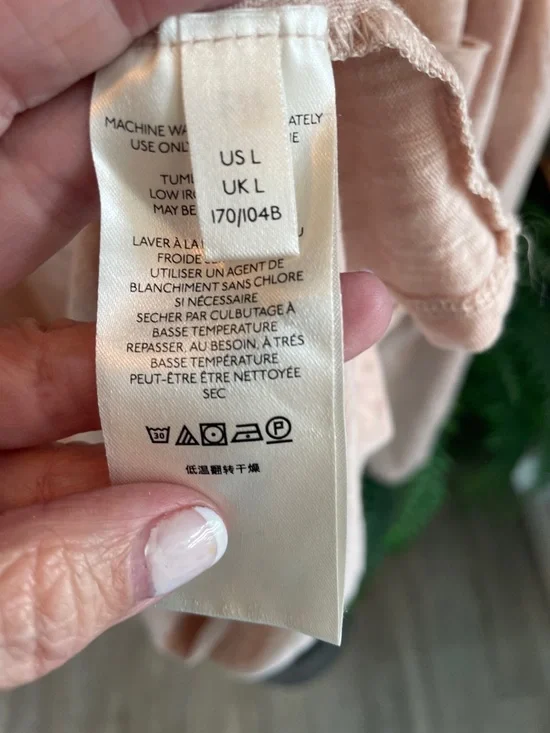 Free People Pale Blush V-Neck Long Sleeve Pocket Tee - Picture 4 of 6